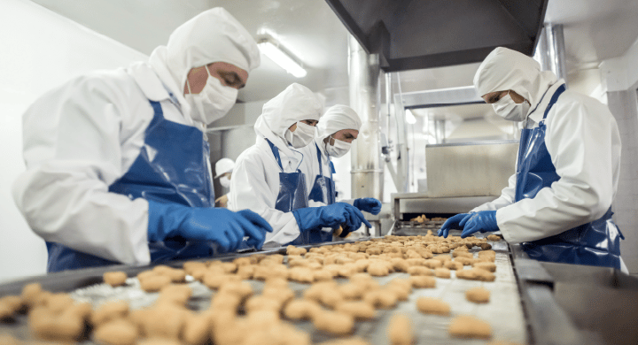 Food inspection in an assembly line