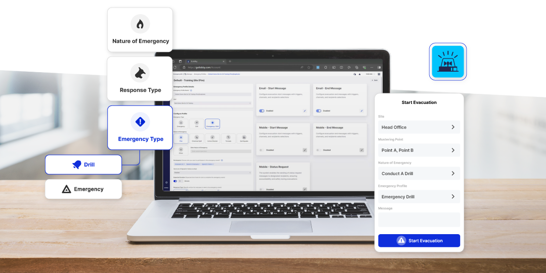 Emergency profiles features in the EmergencyOS emergency management system.