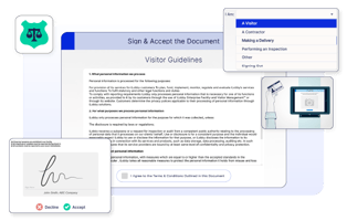 Visitors Input Information Based on Configured Workflows