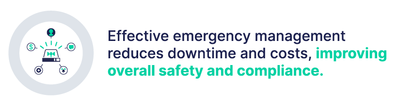 Effective emergency management reduces downtime and costs, improving overall safety and compliance.